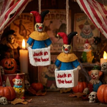 Handmade Felt Jack In The Box Hanging Halloween Dec, 2 of 2