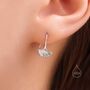 Sterling Silver Tiny Ginkgo Leaf Drop Hook Earrings, thumbnail 6 of 10