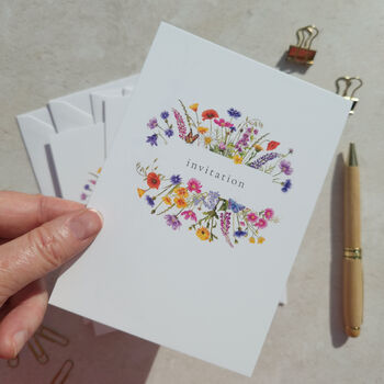Wildflower Wedding Ready To Write Invitations, 4 of 9