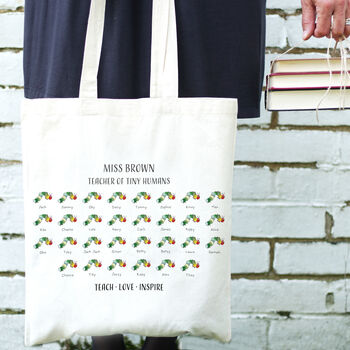 Personalised Classroom Creatures Teachers Tote Bag, 2 of 6