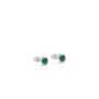 Birthstone Stud Earrings May: Emerald And Silver, thumbnail 2 of 3