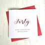 Personalised Ruby Wedding Anniversary Metallic Card, thumbnail 2 of 3