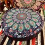 Peacock Print Large Bohemian Floor Meditation Cushion, thumbnail 5 of 8
