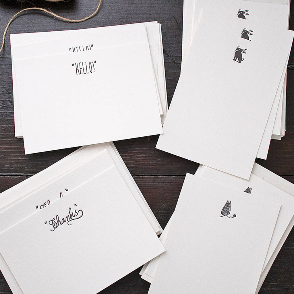 Letterpress Note Card Set By Artcadia