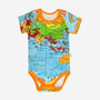 Atlas Map Pattern Short Sleeve Baby Bodysuit, thumbnail 1 of 5
