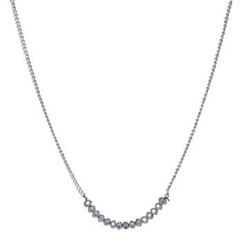 Grey Crystal Curve Necklace, 2 of 6