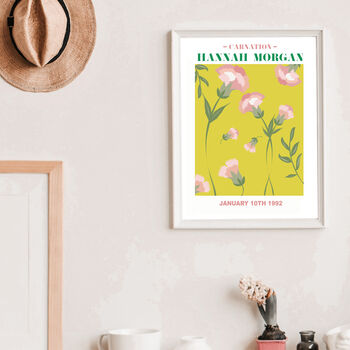 Personalised January Birth Flower Print, 5 of 5