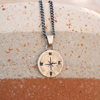 Men's Personalised Compass Disc Necklace, 9 of 10