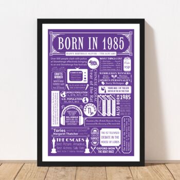 1985 Personalised 40th Birthday Fact Print Gift, 3 of 10