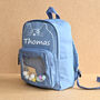 Personalised Blue Kid Cat Backpack, thumbnail 1 of 7