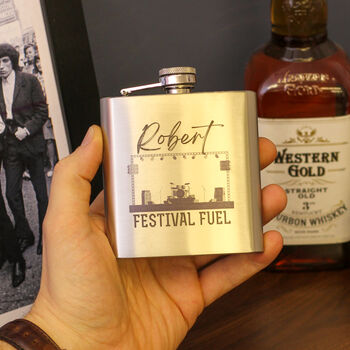 Personalised Festival Hip Flask Tin Gift Set, 3 of 4