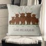 Personalised Highland Cow Family Cushion, thumbnail 2 of 6
