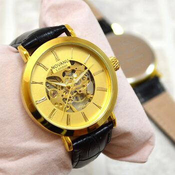 Gents Gold Personalised Wrist Watch, 4 of 5