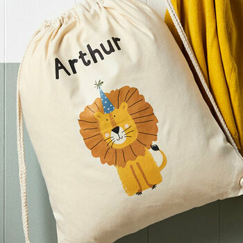Personalised Lion Cotton Nursery Bag, 4 of 6