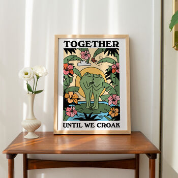 'Together Until We Croak' Cute Frog Couples Print, 4 of 9