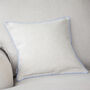 Grey Cushion Cover With Cornflower Blue Piping, thumbnail 1 of 3
