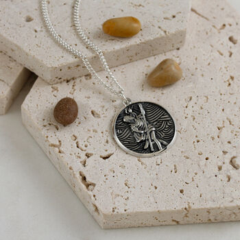Storm Guardian Silver St. Christopher Necklace, 7 of 12