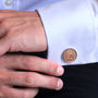 Hallmarked Sterling Silver Lucky Penny Cufflinks, thumbnail 1 of 6