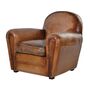 Brown Aged Leather Deco Armchair, thumbnail 1 of 2