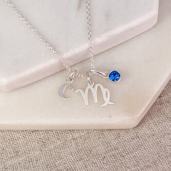 Personalised Sterling Silver Virgo Necklace, 7 of 7