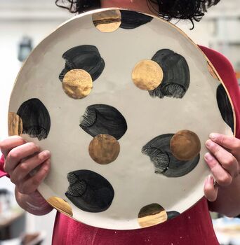 Gold Spotted Ceramic Platter, 2 of 5