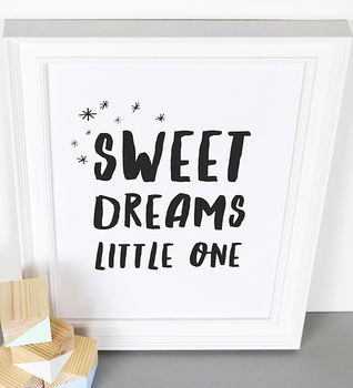 'Sweet Dreams' Monochrome Nursery Print, 4 of 4
