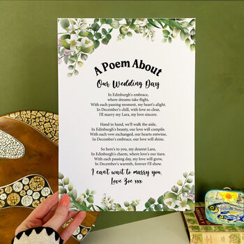 Personalised Wedding Gift Poem Print, 8 of 9