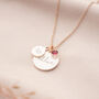 Esme Birthday Disc And Birthstone Personalised Name Necklace, thumbnail 3 of 12