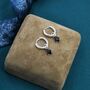 Sterling Silver Black Cz Droplet Hoop Earrings, thumbnail 6 of 11
