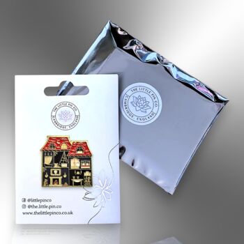 Large Spooky Haunted House Halloween Enamel Pin, 5 of 8