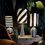 Tilted Stipe Black And White Tube Lampshades, thumbnail 4 of 6