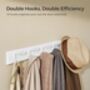 Wall Mounted Coat Rack With Double Metal Hooks, thumbnail 5 of 10