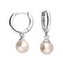 Chloe Sterling Silver Pearl Huggies, thumbnail 2 of 3