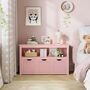 Toy Storage Unit Kids Bookcase With Drawers Wheels, thumbnail 1 of 6