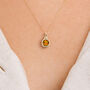 Yellow Gold Plated November Citrine Birthstone Necklace, thumbnail 1 of 12