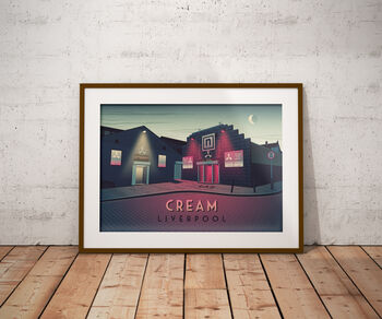 Cream Liverpool Nightclub Travel Poster Art Print, 6 of 8