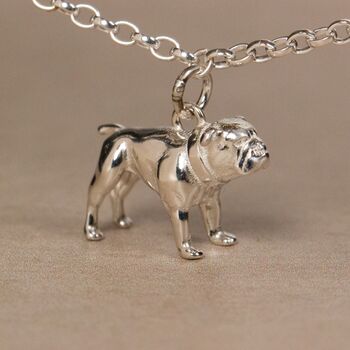 Personalised 3D English Bulldog Silver Chain Bracelet, 2 of 9
