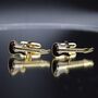 Electric Guitar Gold Cufflinks Gift For Musicians 316 L Stainless Steel Rock Accessory, thumbnail 1 of 5