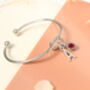 Personalised Initial Silver Bracelet Friendship Knot Cuff Bracelet, thumbnail 7 of 10