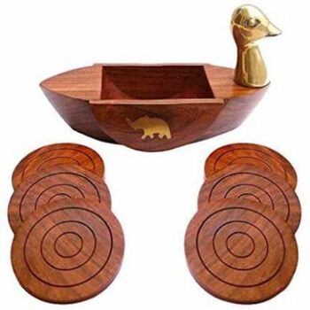 Wooden Tea Coaster With Stand Duck Shape, 2 of 3