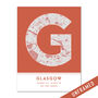 Glasgow City Map Wall Art Print, thumbnail 8 of 9