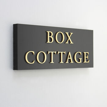 Personalised House Sign With Raised Gold Lettering, 2 of 10