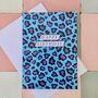 Blue And Purple Zebra Print Birthday Card – Blank Inside, thumbnail 1 of 4