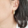 18k Gold Vermeil Plated Textured Hoop Earrings, thumbnail 2 of 4