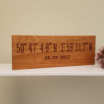 Romantic Engraved Oak Location Sign, 7 of 8