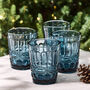 Set Of Four Sapphire Blue Glass Tumblers, thumbnail 1 of 8