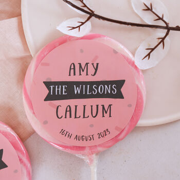 Personalised Surname Wedding Favour Giant Lollipops, 3 of 5