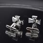 Red Cross Cufflinks Gift Enamel And Silver Trimmed Design For Men, thumbnail 5 of 5