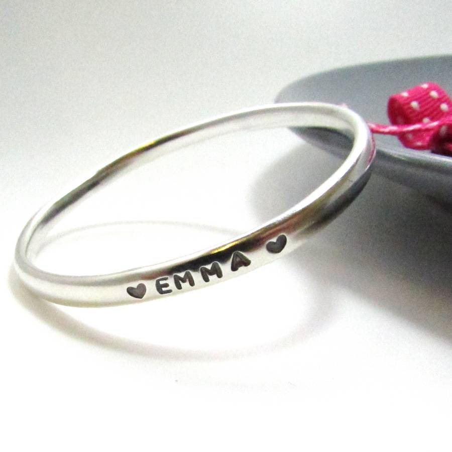 personalised baby christening bangle by ali bali jewellery