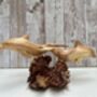 Hand Carved Wooden Dolphin Pair Sculpture Ornament, thumbnail 8 of 12